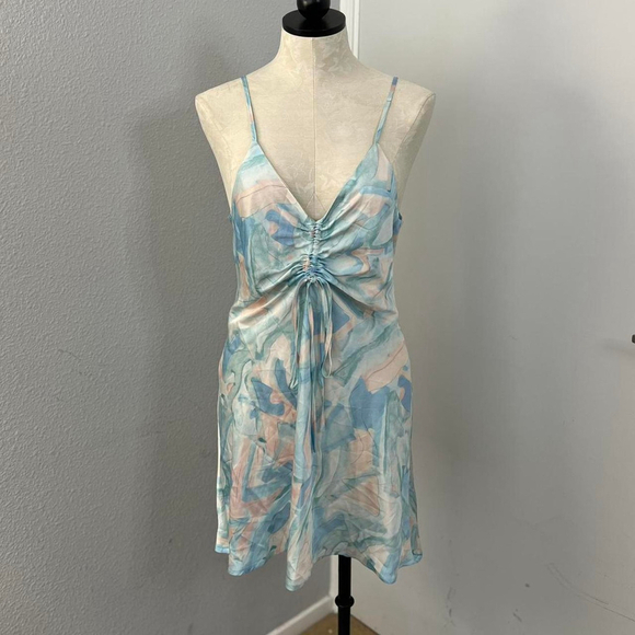Cider Dresses & Skirts - NWT Cider Blue & Pink Mini Dress with Adjustable Straps -Size XL